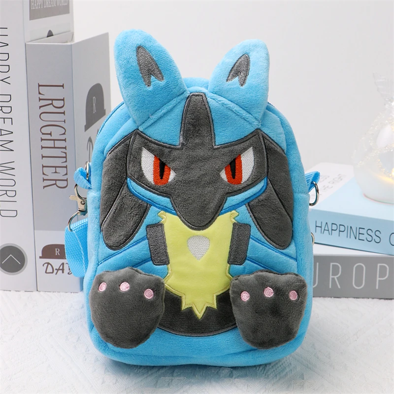 New Pokemon Plush Bag Pikachu Mimikyu Gengar Lucario Soft Stuffed Toy Rowlet Eevee Snorlax Peluche Dolls Shoulder Bags Sac A Dos