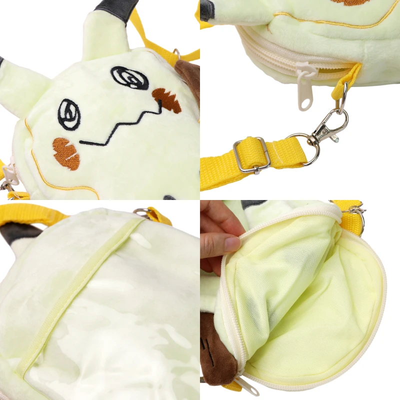 New Pokemon Plush Bag Pikachu Mimikyu Gengar Lucario Soft Stuffed Toy Rowlet Eevee Snorlax Peluche Dolls Shoulder Bags Sac A Dos