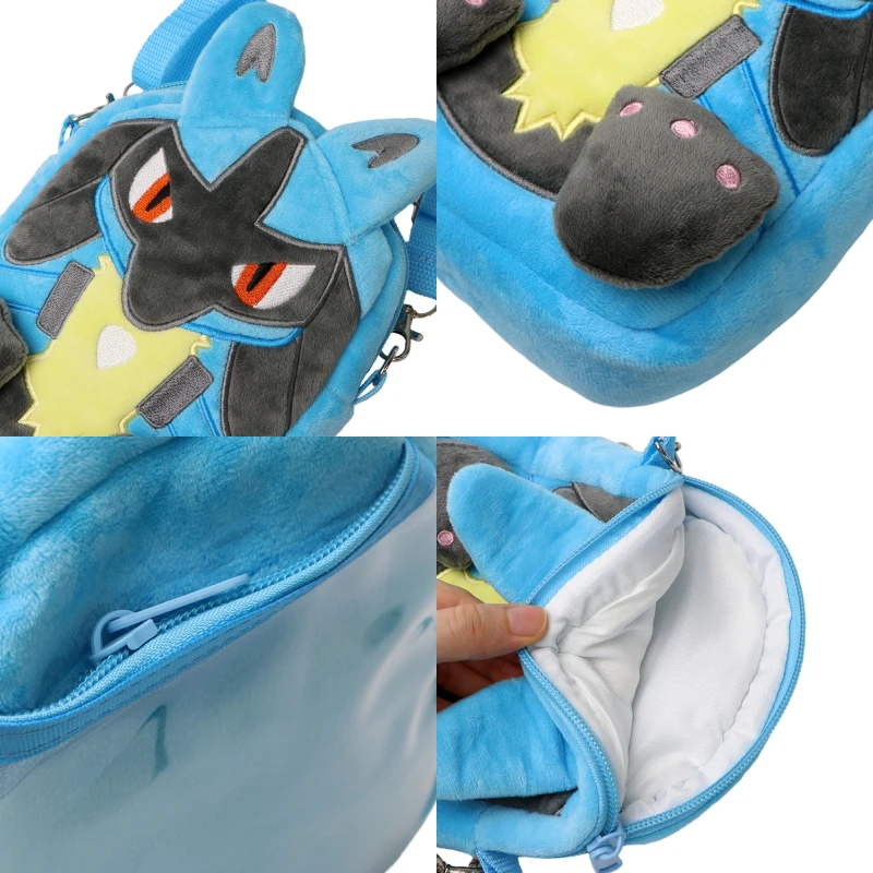 New Pokemon Plush Bag Pikachu Mimikyu Gengar Lucario Soft Stuffed Toy Rowlet Eevee Snorlax Peluche Dolls Shoulder Bags Sac A Dos
