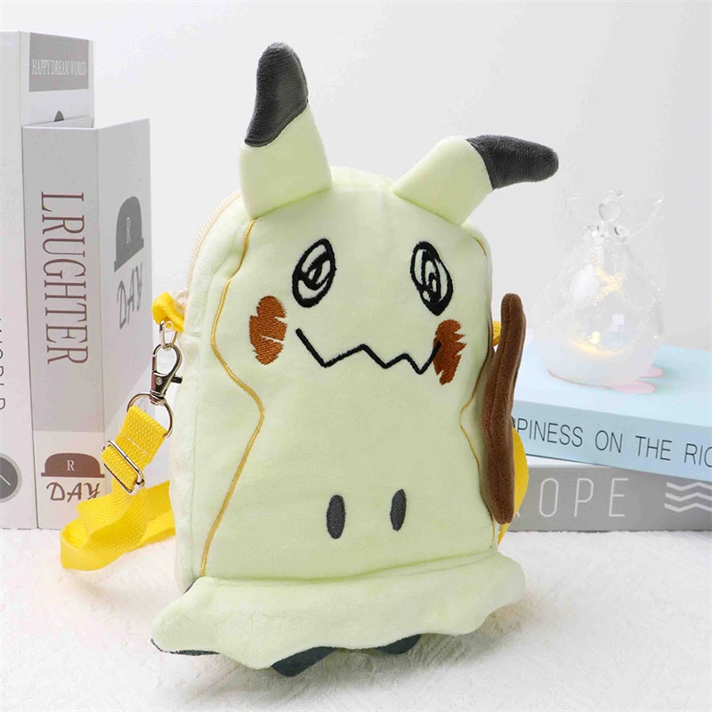 New Pokemon Plush Bag Pikachu Mimikyu Gengar Lucario Soft Stuffed Toy Rowlet Eevee Snorlax Peluche Dolls Shoulder Bags Sac A Dos