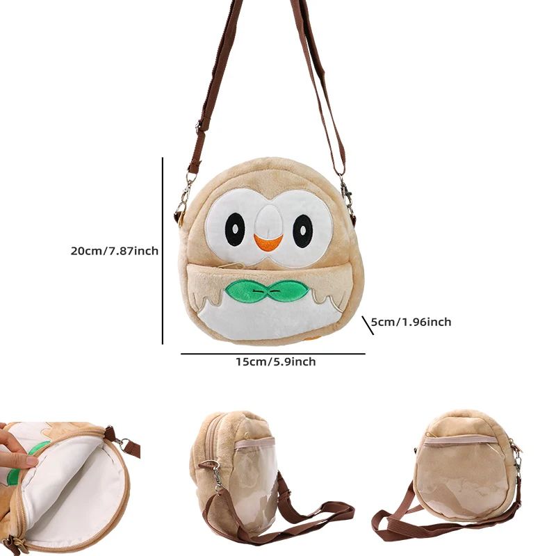 Pokemon Pikachu Gengar Mimikyu Snorlax Rowlet Psyduck Lucario Charmander Plush Backpack Pokemon Anime Shoulder Bag Doll Toy