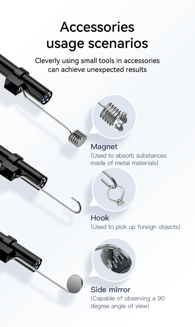 FUERS 1/5/10/20/30M Single/Dual Lens Endoscope Camera 1080P Semi-Rigid Snake Camera Sewer Cable 2600mAh Battery for Pipeline