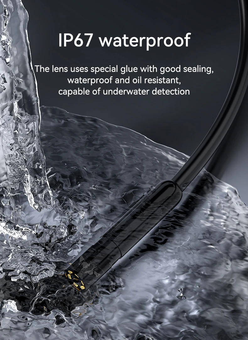 FUERS 1/5/10/20/30M Single/Dual Lens Endoscope Camera 1080P Semi-Rigid Snake Camera Sewer Cable 2600mAh Battery for Pipeline
