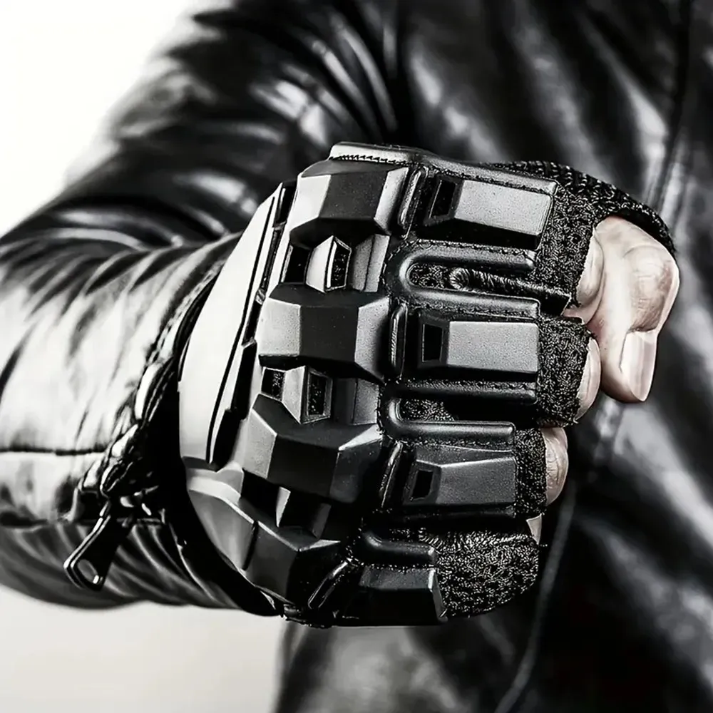 Outdoor Tactical Hard-Shell Breathable Gloves (Full/Half-Finger) for CS Training,Ops,Motorcycling,Cycling,Hiking