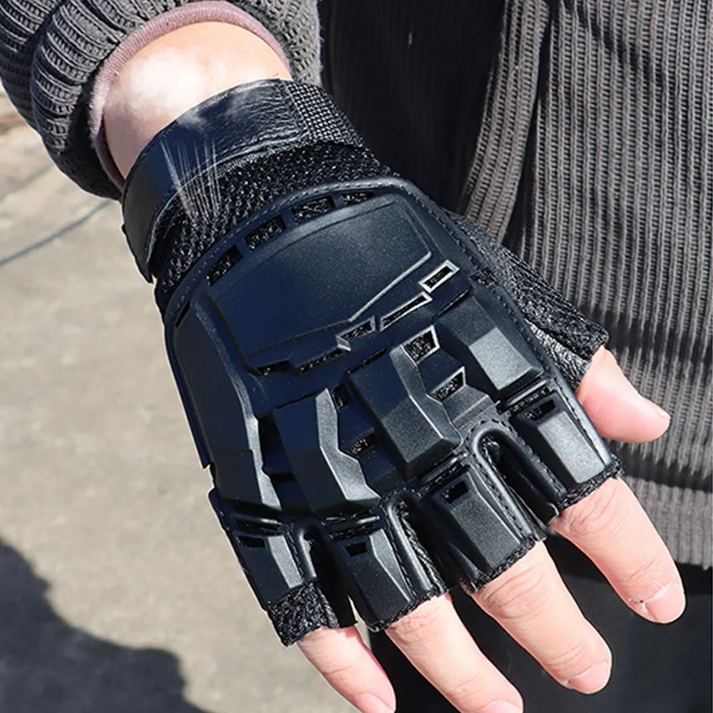 Outdoor Tactical Hard-Shell Breathable Gloves (Full/Half-Finger) for CS Training,Ops,Motorcycling,Cycling,Hiking