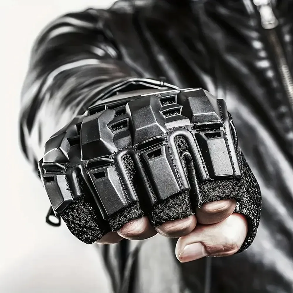 Outdoor Tactical Hard-Shell Breathable Gloves (Full/Half-Finger) for CS Training,Ops,Motorcycling,Cycling,Hiking