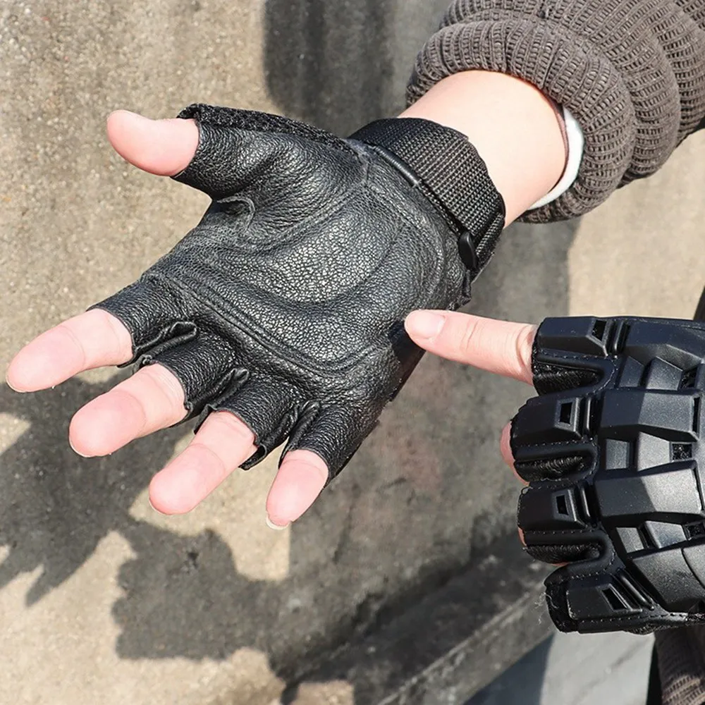 Outdoor Tactical Hard-Shell Breathable Gloves (Full/Half-Finger) for CS Training,Ops,Motorcycling,Cycling,Hiking