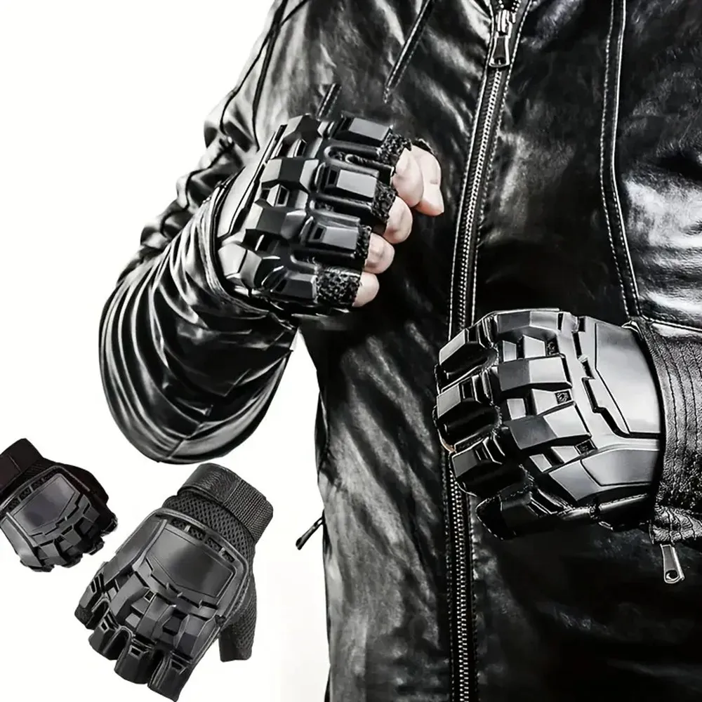 Outdoor Tactical Hard-Shell Breathable Gloves (Full/Half-Finger) for CS Training,Ops,Motorcycling,Cycling,Hiking
