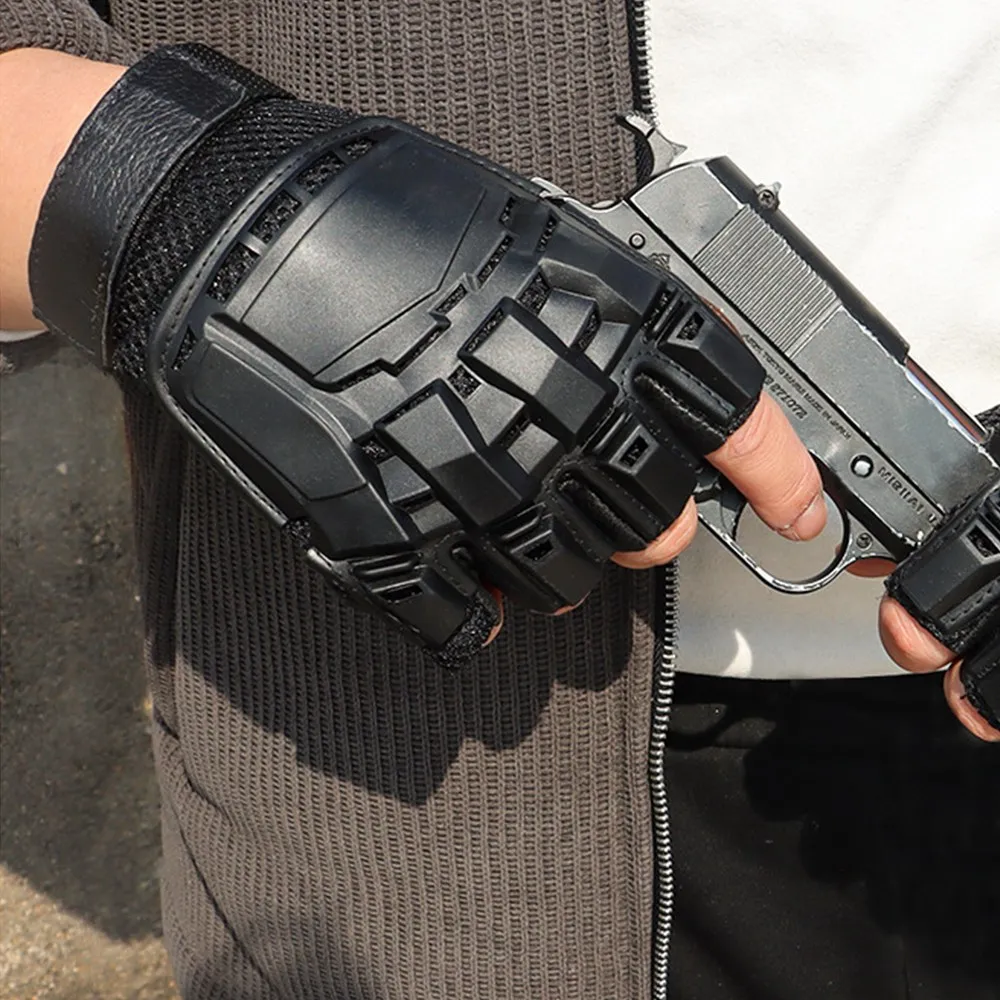 Outdoor Tactical Hard-Shell Breathable Gloves (Full/Half-Finger) for CS Training,Ops,Motorcycling,Cycling,Hiking