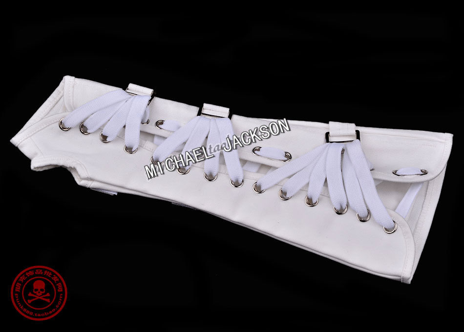 Impersonator Michael Jackson Costumes Armbrace Stuff BAD Jam Black White Cotton Glove