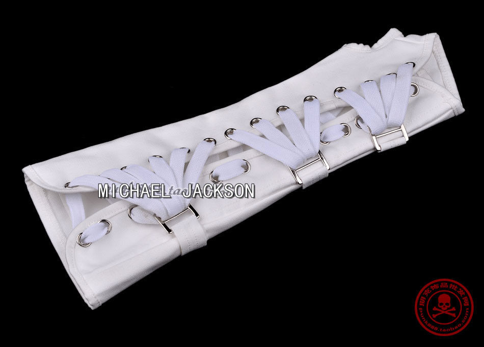 Impersonator Michael Jackson Costumes Armbrace Stuff BAD Jam Black White Cotton Glove