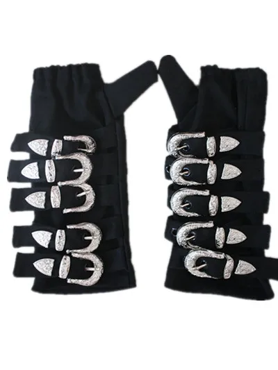 Rare Michael Jackson Bad Black Armbrace Glove Metal Black Buckle Alloy for Impersonator