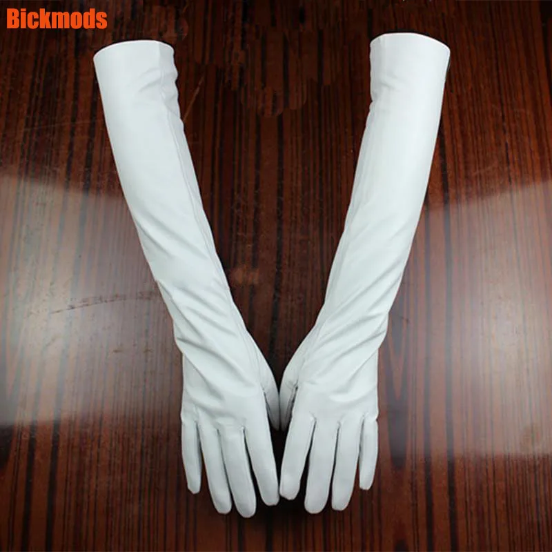Long Leather Gloves Female Color Sheepskin Cloves Thin Section Over Elbow Long Velvet Lining Winter Warm Arm Set Free Shipping