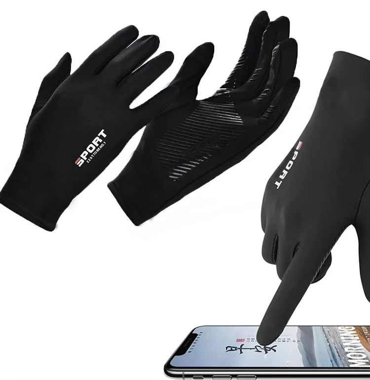 Summer Ice Silk Touchscreen Anti Slip Gloves Outdoor Fishing Waterproof Sunscreen Gloves Bicycle Gloves