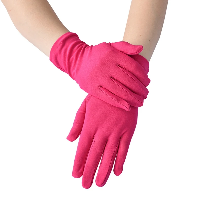 Woman Gloves for Summer Satin Sunscreen Female Thin Solid Color Ceremonial Performance Dance Breathable Driving Gloves