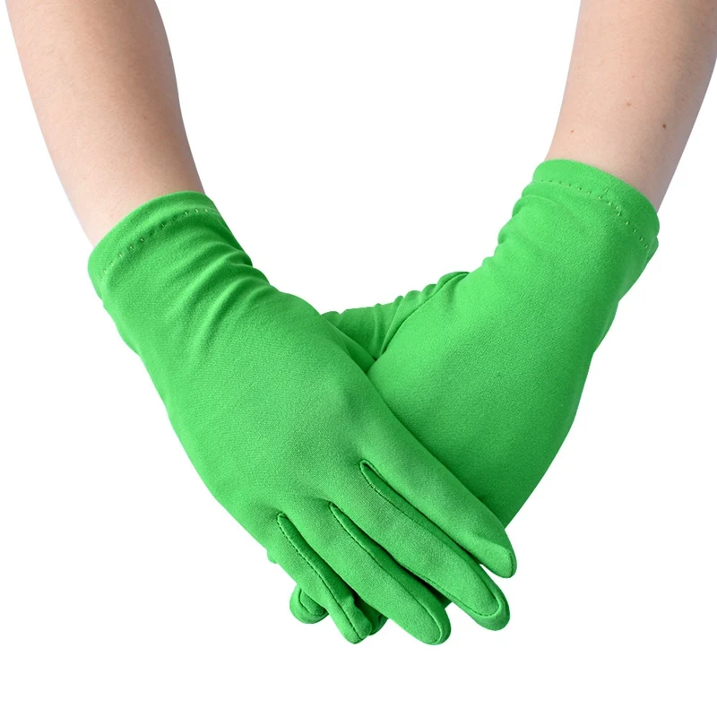 Woman Gloves for Summer Satin Sunscreen Female Thin Solid Color Ceremonial Performance Dance Breathable Driving Gloves