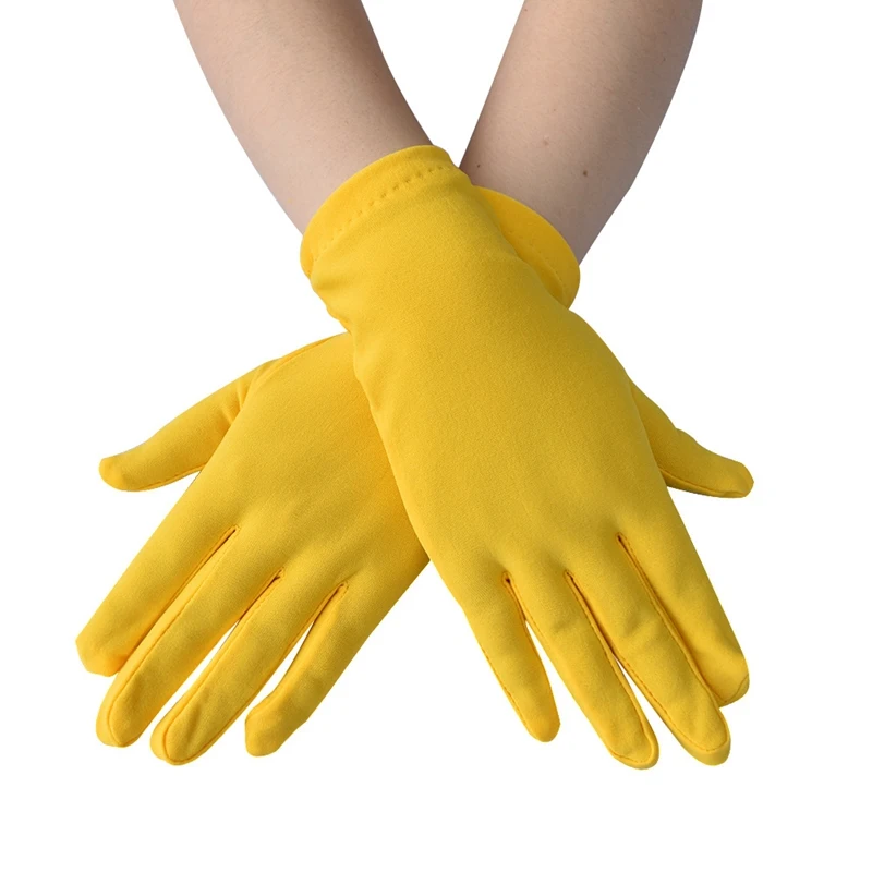 Woman Gloves for Summer Satin Sunscreen Female Thin Solid Color Ceremonial Performance Dance Breathable Driving Gloves
