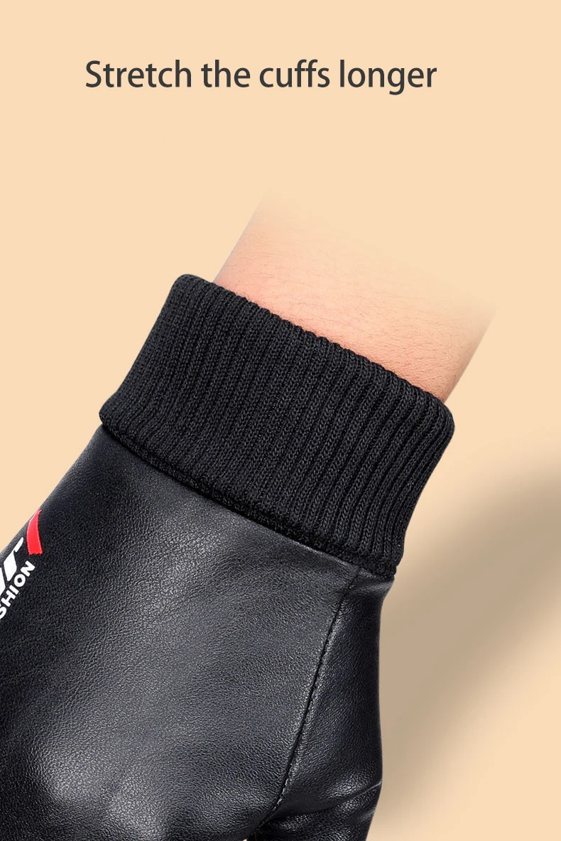 Men's Gloves Autumn Cycling Winter Two-Finger Velvet Warm Non-Slip Male Waterproof Sports Touchscreen Hiking Fishing Gloves