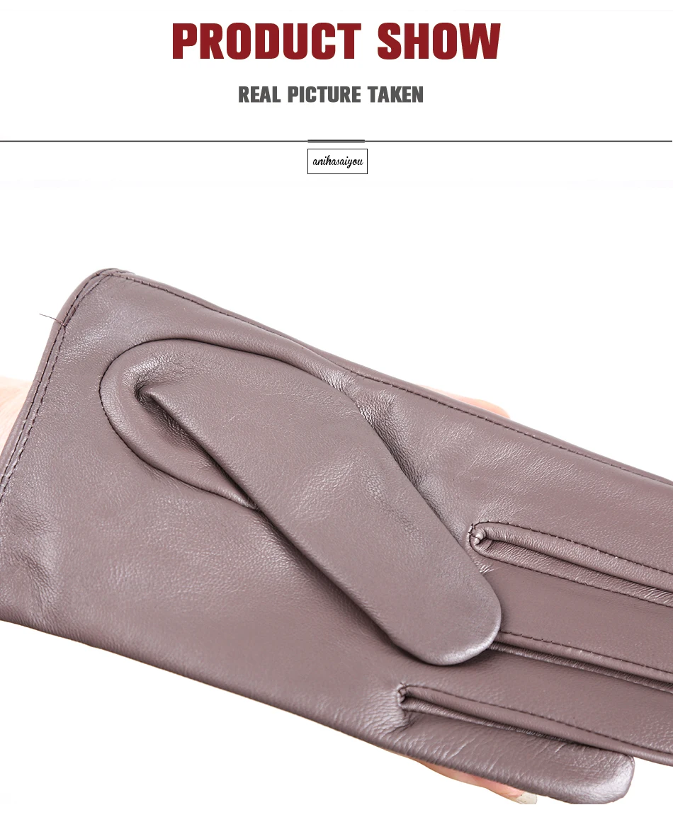 Fashion Sheepskin Women's Gloves, Drive Women's Leather Gloves, Thin Touch Gloves, Keep Warm Women's Winter Gloves -2001
