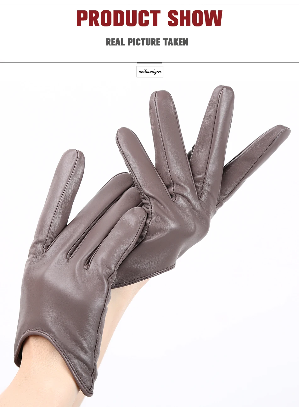 Fashion Sheepskin Women's Gloves, Drive Women's Leather Gloves, Thin Touch Gloves, Keep Warm Women's Winter Gloves -2001