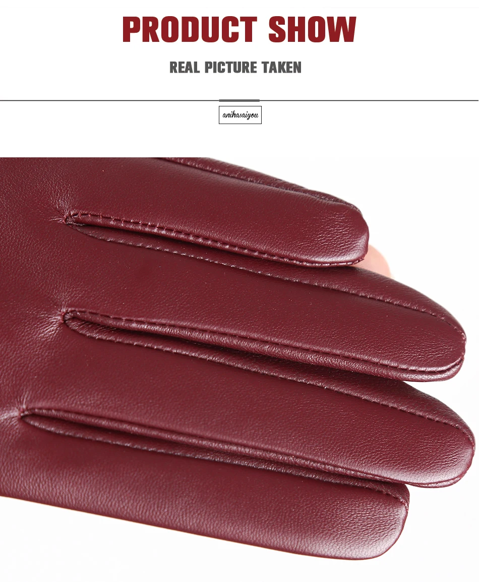 Fashion Sheepskin Women's Gloves, Drive Women's Leather Gloves, Thin Touch Gloves, Keep Warm Women's Winter Gloves -2001
