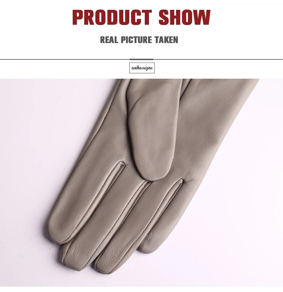 Fashion Sheepskin Women's Gloves, Drive Women's Leather Gloves, Thin Touch Gloves, Keep Warm Women's Winter Gloves -2001