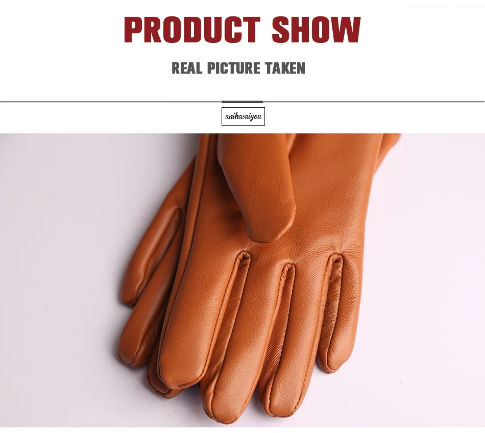 Fashion Sheepskin Women's Gloves, Drive Women's Leather Gloves, Thin Touch Gloves, Keep Warm Women's Winter Gloves -2001