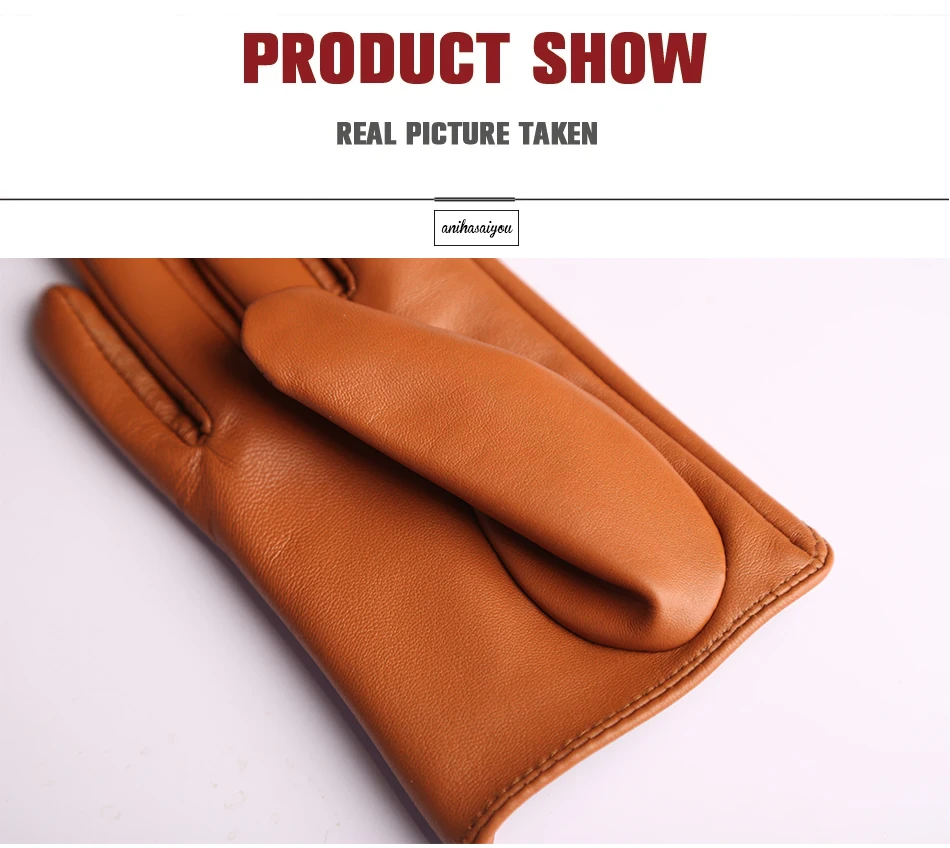 Fashion Sheepskin Women's Gloves, Drive Women's Leather Gloves, Thin Touch Gloves, Keep Warm Women's Winter Gloves -2001