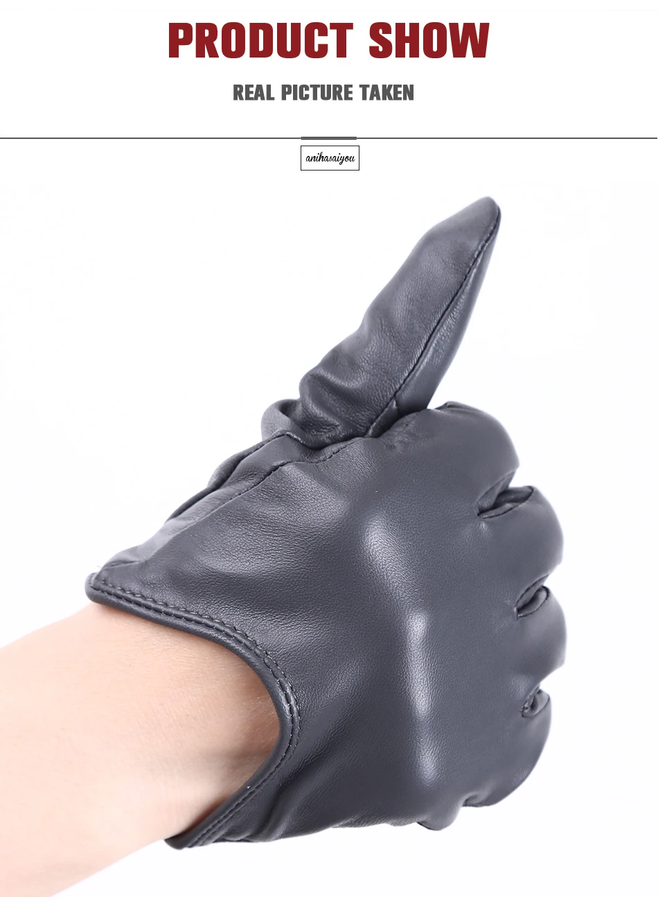 Fashion Sheepskin Women's Gloves, Drive Women's Leather Gloves, Thin Touch Gloves, Keep Warm Women's Winter Gloves -2001