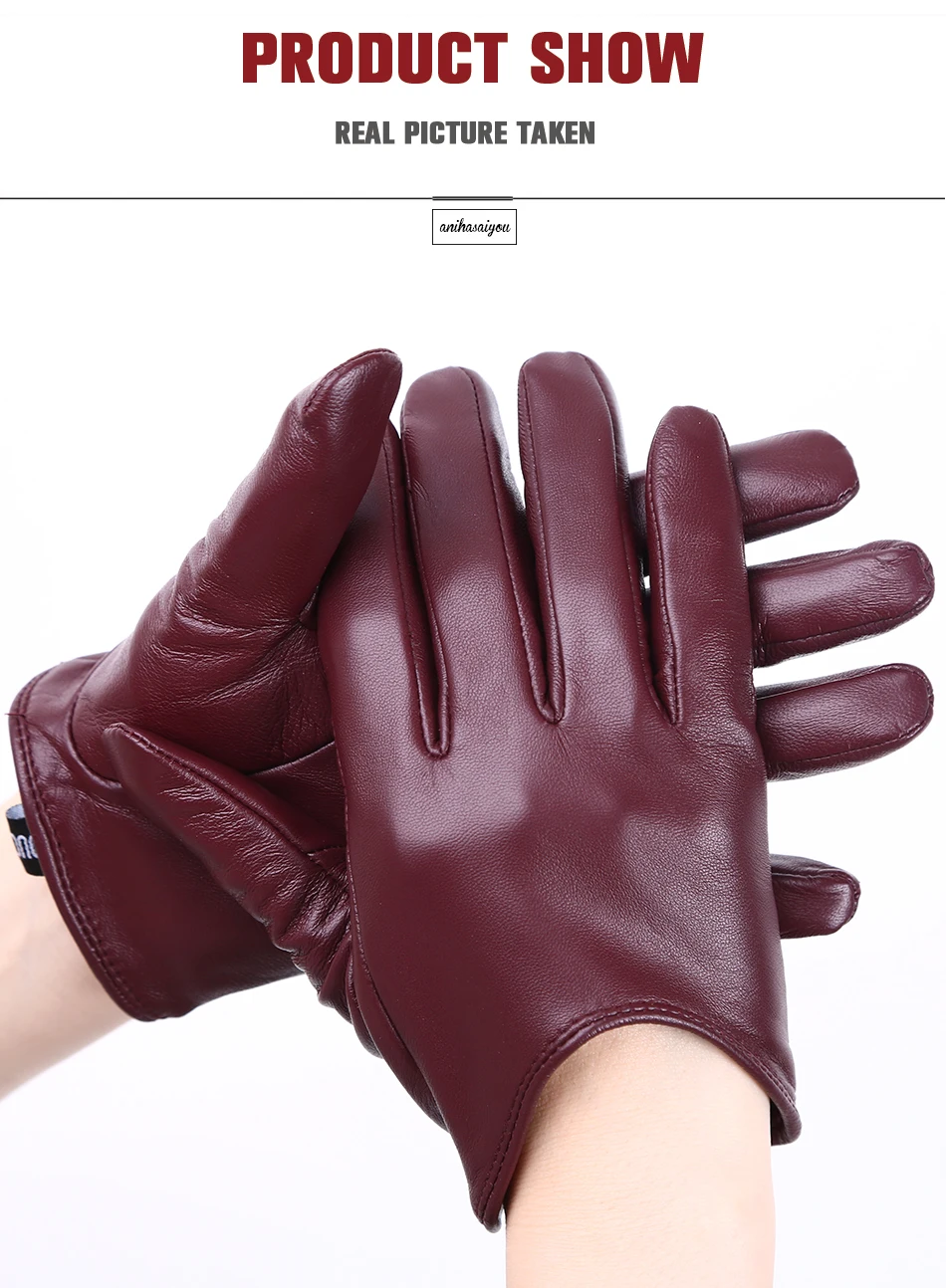 Fashion Sheepskin Women's Gloves, Drive Women's Leather Gloves, Thin Touch Gloves, Keep Warm Women's Winter Gloves -2001