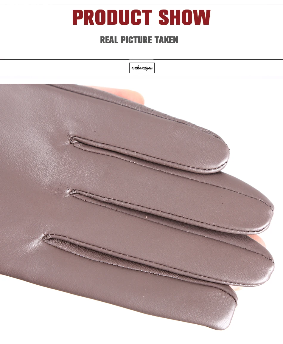 Fashion Sheepskin Women's Gloves, Drive Women's Leather Gloves, Thin Touch Gloves, Keep Warm Women's Winter Gloves -2001