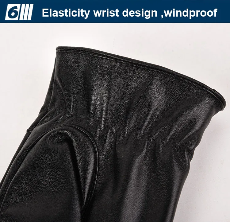 Fashion Men's Winter Outdoor Warm Waterproof Gloves Men Faux Leather Driving Gloves Thin Leather Gloves For Touch Screen Guantes