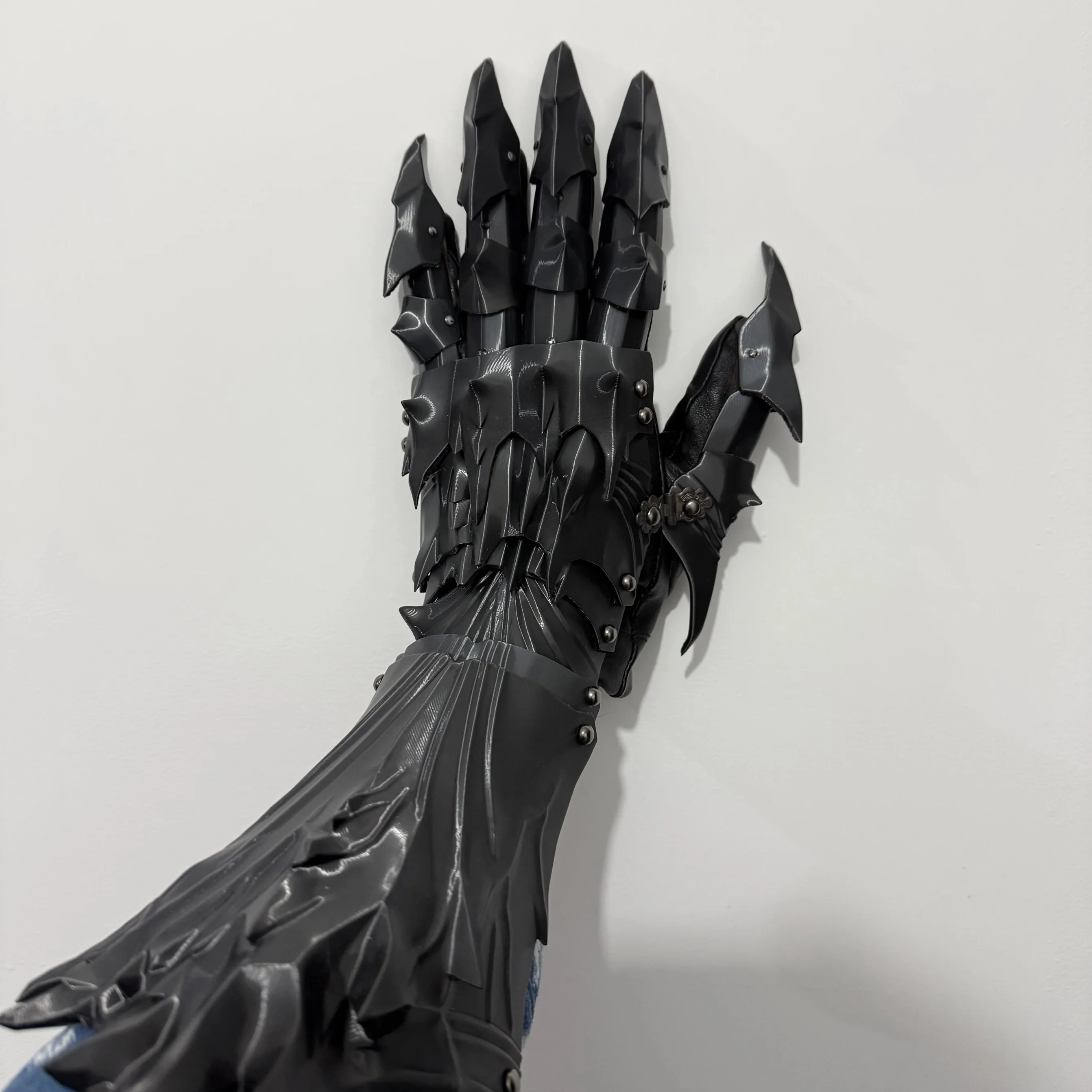 Medieval Knight Goth Vintage Mechanical Long Gloves Tactical Punk Hand Armor Man Woman 3D Pringting Cosplay Props