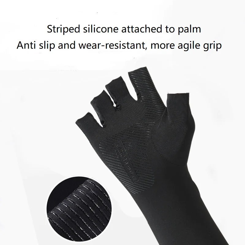 A Pair Outdoor Sports Cycling Summer Sunscreen Ice Feeling Long Gloves