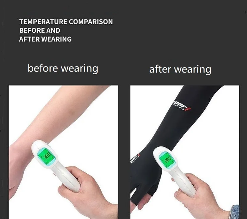 A Pair Outdoor Sports Cycling Summer Sunscreen Ice Feeling Long Gloves