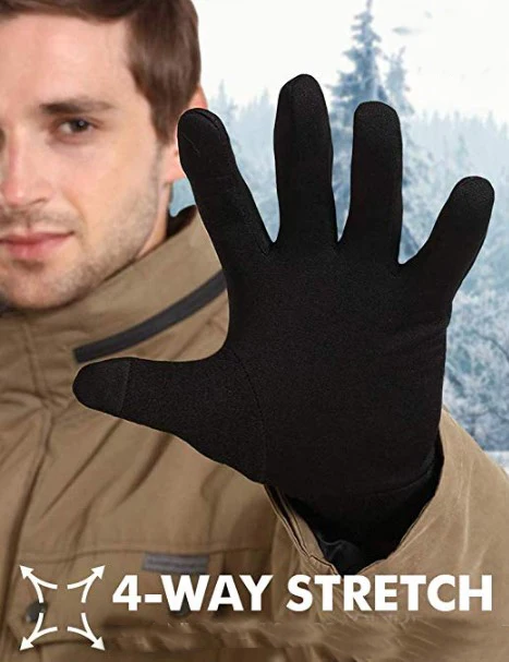 Unisex Merino Wool Glove Liners 100% Australia Merino Wool Men Women Gloves Thermal Moisture Wicking Windproof Size XS-XL