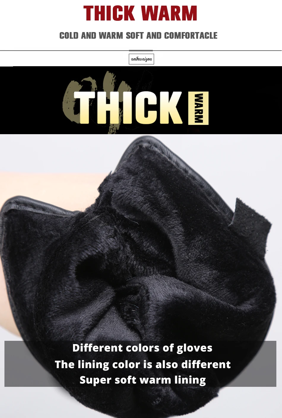 Multicolor Women's Gloves, 50cm Long Leather Gloves, Sheepskin Women's Leather Gloves, Keep Warm Women's Winter Gloves - 2226C