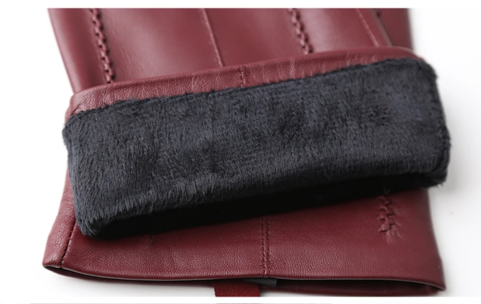 Fashion Beige Long Leather Gloves, High-Grade Long Leather Gloves Women, Winter Genuine Sheepskin Women's Long Gloves - CSD2-50C