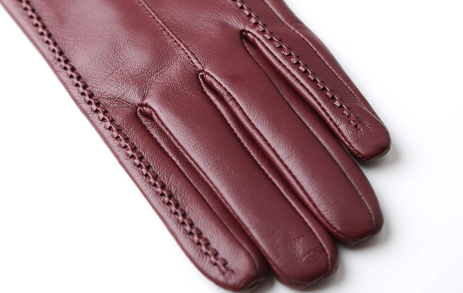 Fashion Beige Long Leather Gloves, High-Grade Long Leather Gloves Women, Winter Genuine Sheepskin Women's Long Gloves - CSD2-50C