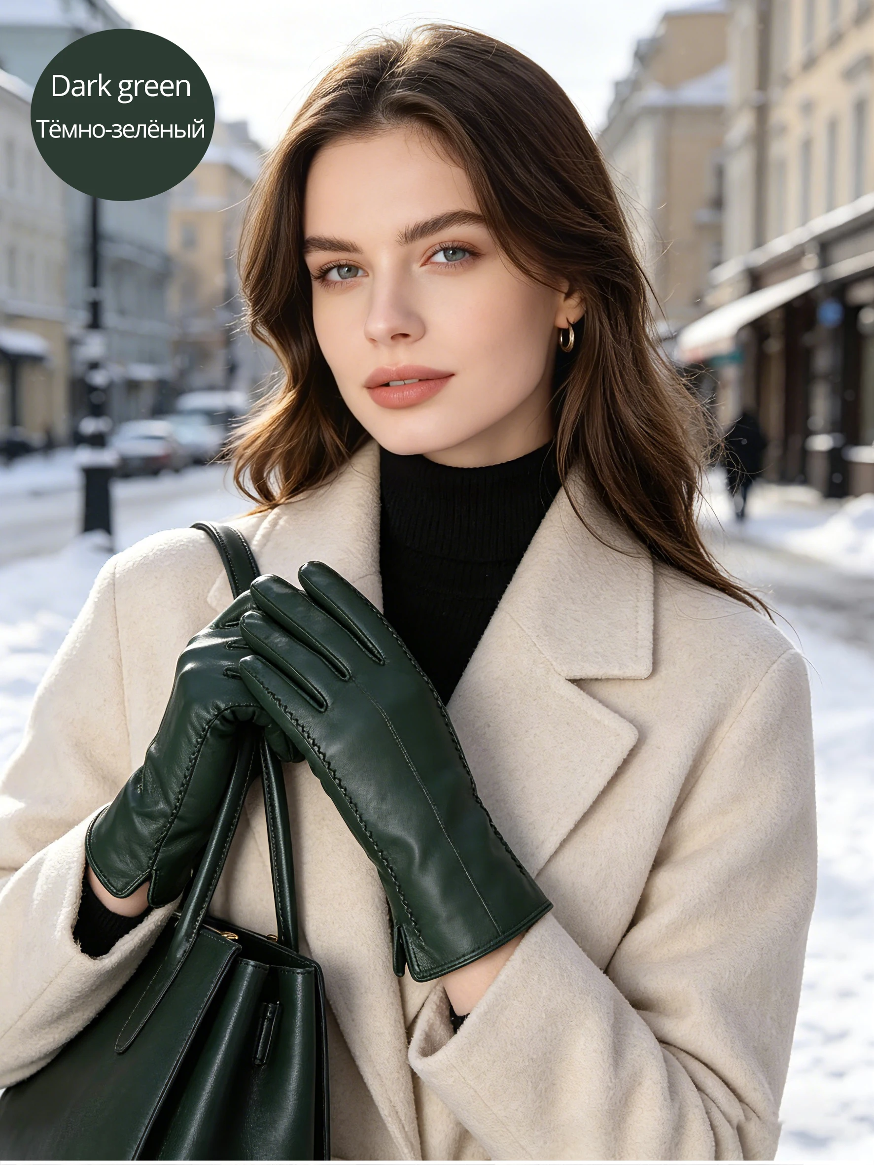 Fashion New Women's Gloves, Sheepskin Women's Winter Gloves, Multiple Colors Women's Leather Gloves High Grade Gloves-2226
