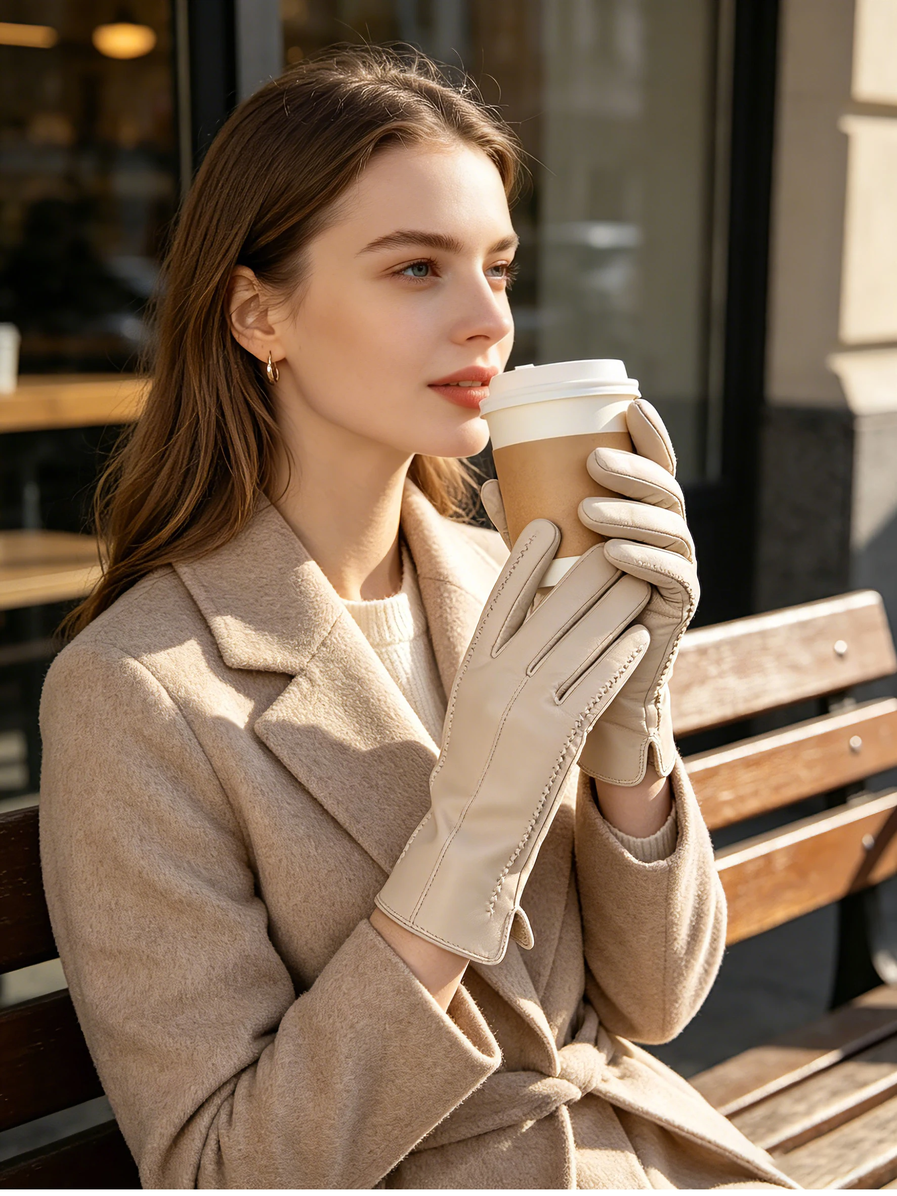 Fashion New Women's Gloves, Sheepskin Women's Winter Gloves, Multiple Colors Women's Leather Gloves High Grade Gloves-2226