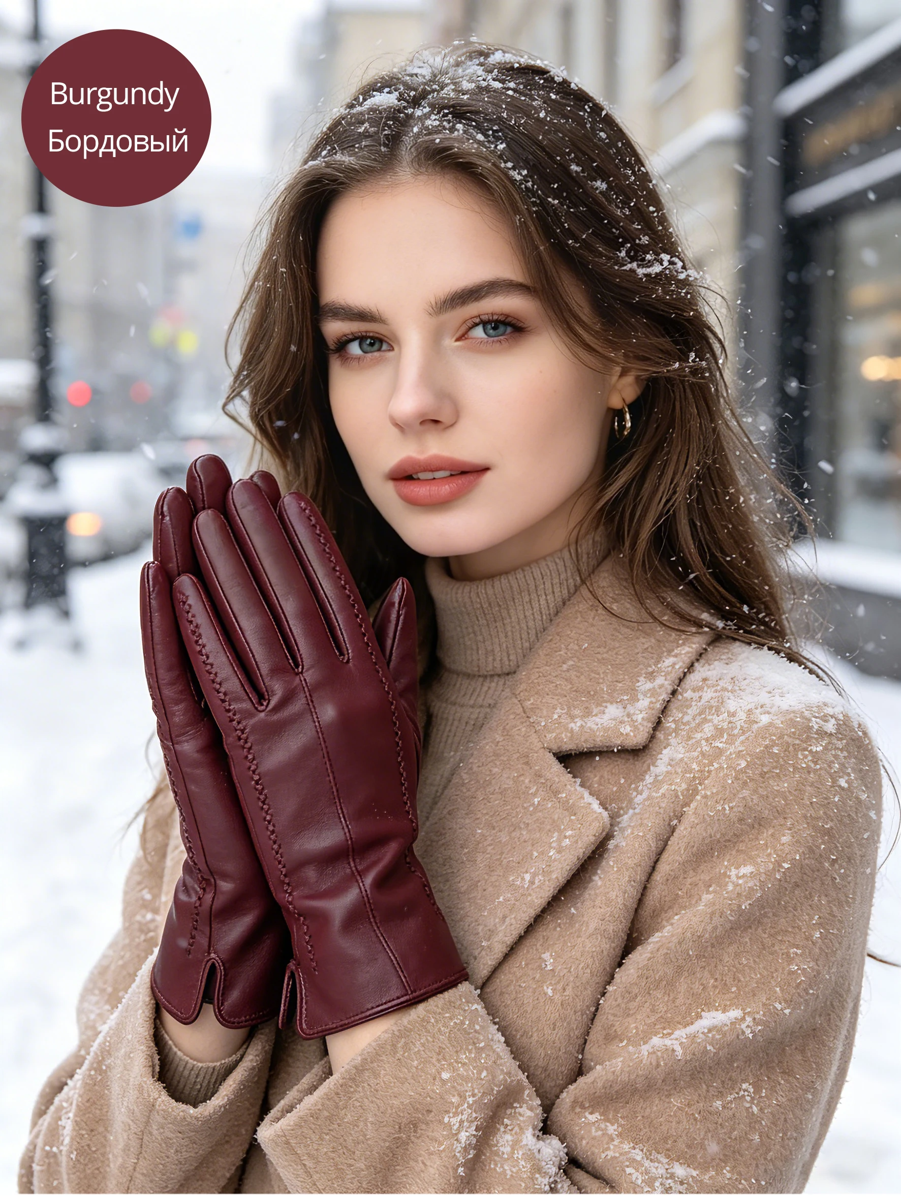 Fashion New Women's Gloves, Sheepskin Women's Winter Gloves, Multiple Colors Women's Leather Gloves High Grade Gloves-2226