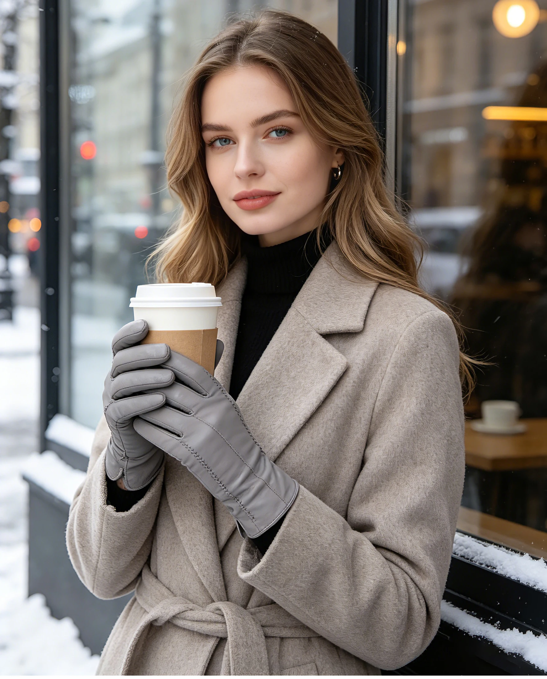 Fashion New Women's Gloves, Sheepskin Women's Winter Gloves, Multiple Colors Women's Leather Gloves High Grade Gloves-2226