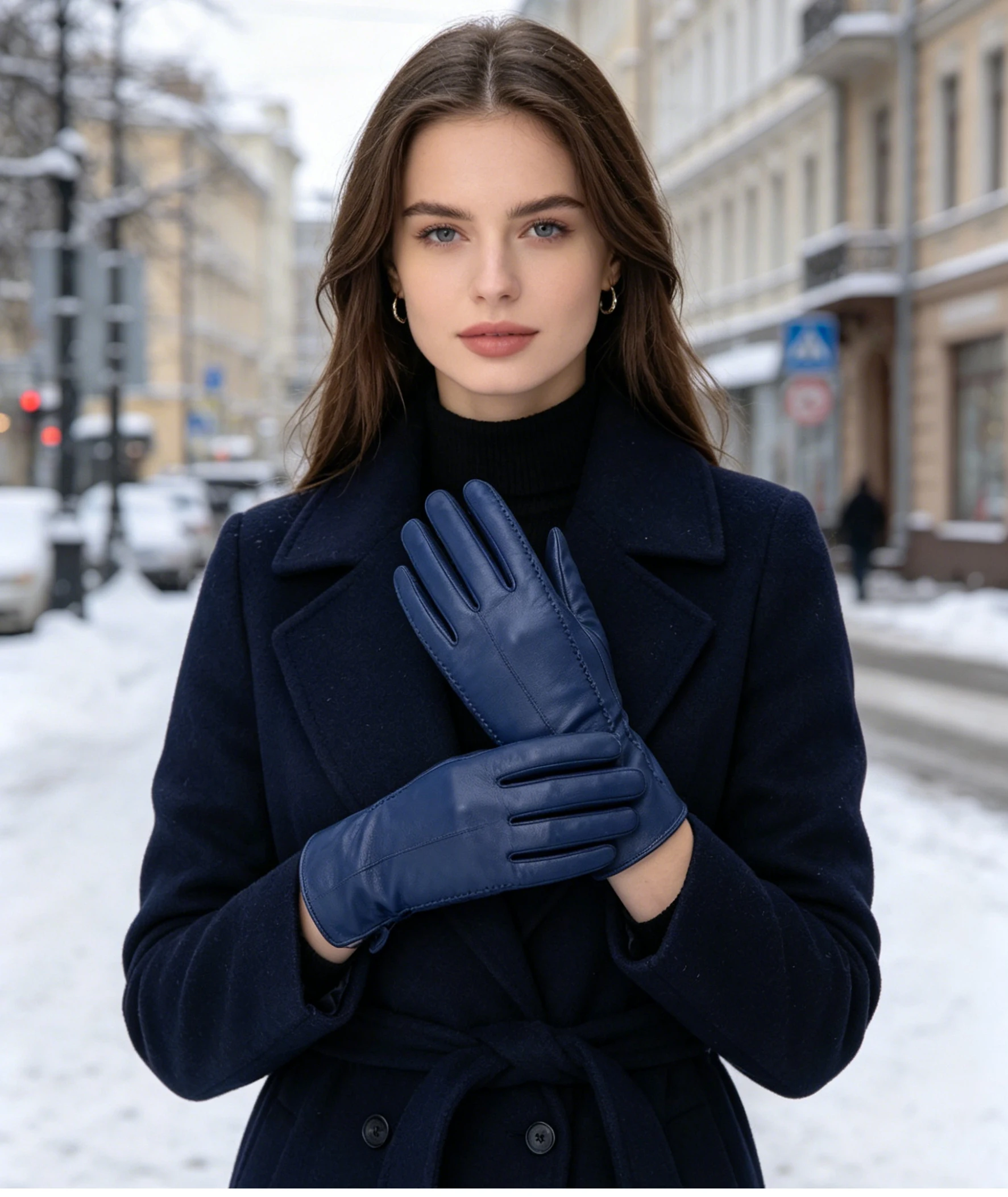 Fashion New Women's Gloves, Sheepskin Women's Winter Gloves, Multiple Colors Women's Leather Gloves High Grade Gloves-2226