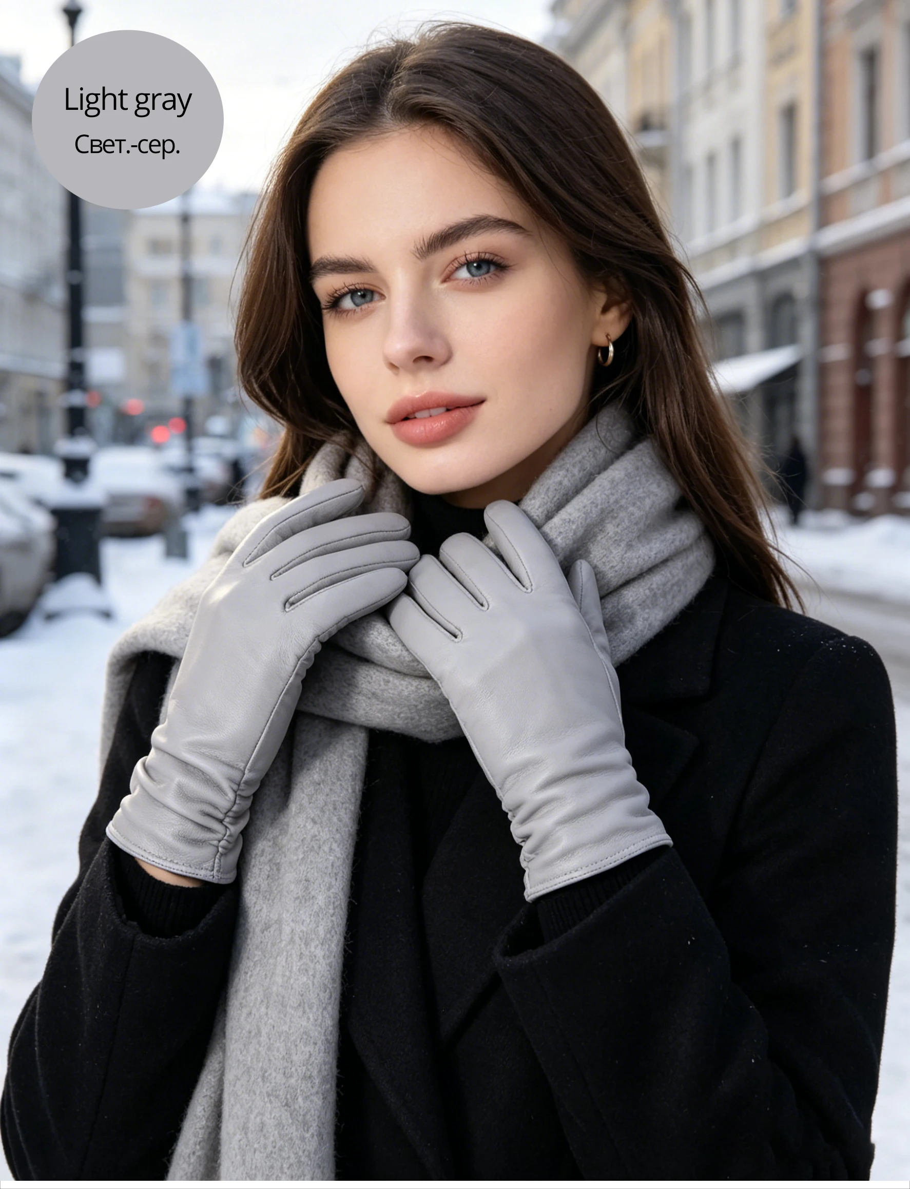 Classic Pleated Leather Gloves Women Color Real Leather Gloves Women Sheepskin Genuine Leather Winter Gloves Women-2081