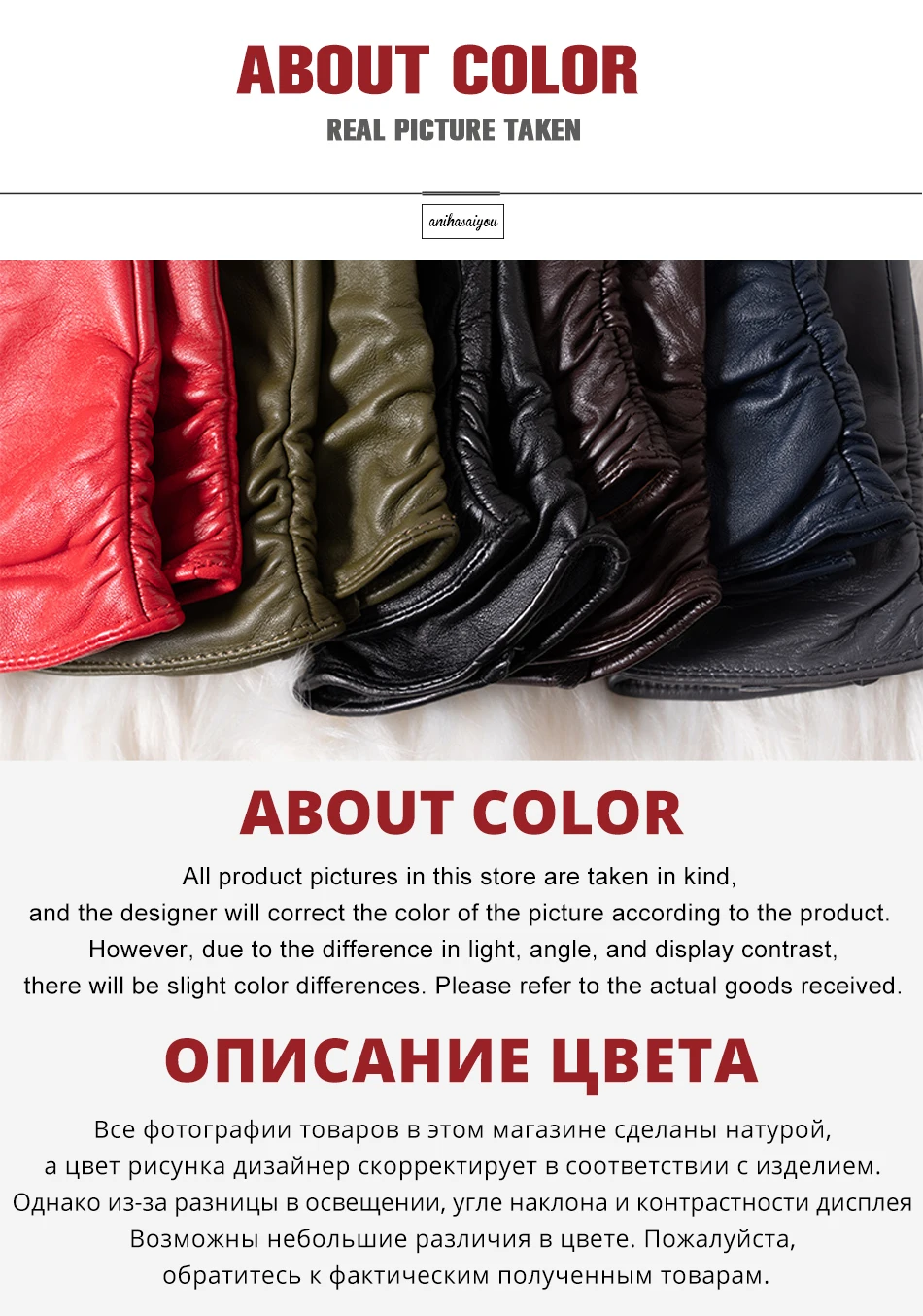 Classic Pleated Leather Gloves Women Color Real Leather Gloves Women Sheepskin Genuine Leather Winter Gloves Women-2081