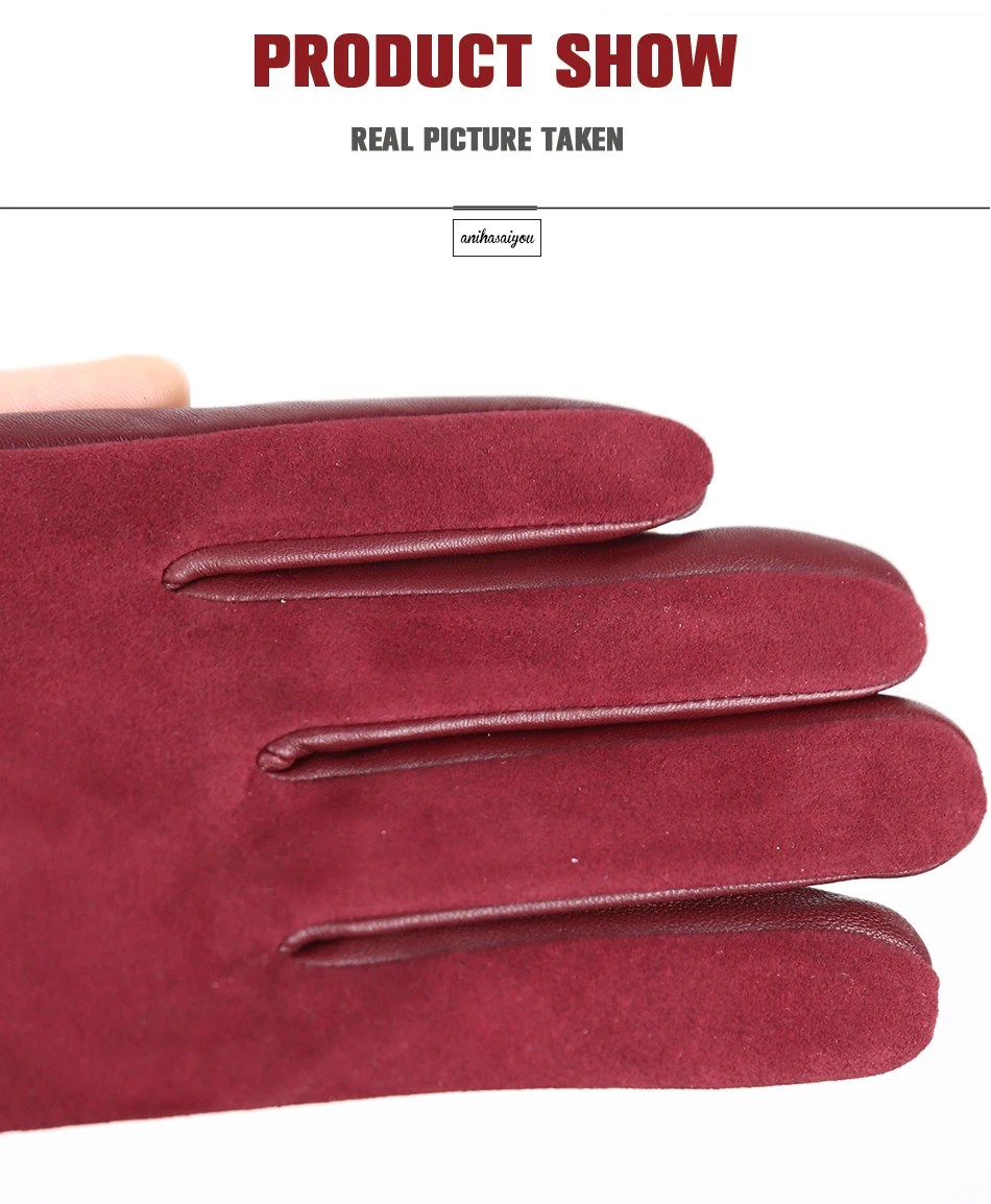 Sheepskin color women's gloves,genuine suede 50% women's leather gloves,Keep warm winter women's long gloves - 2014