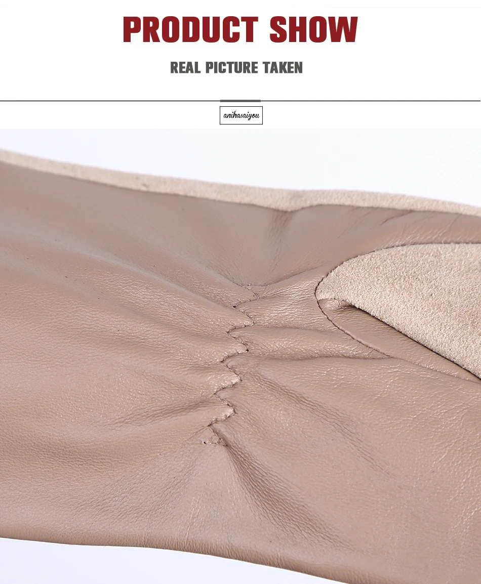 Sheepskin color women's gloves,genuine suede 50% women's leather gloves,Keep warm winter women's long gloves - 2014