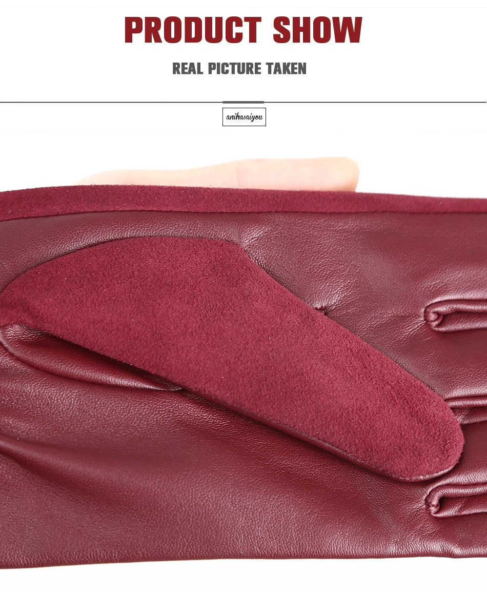 Sheepskin color women's gloves,genuine suede 50% women's leather gloves,Keep warm winter women's long gloves - 2014