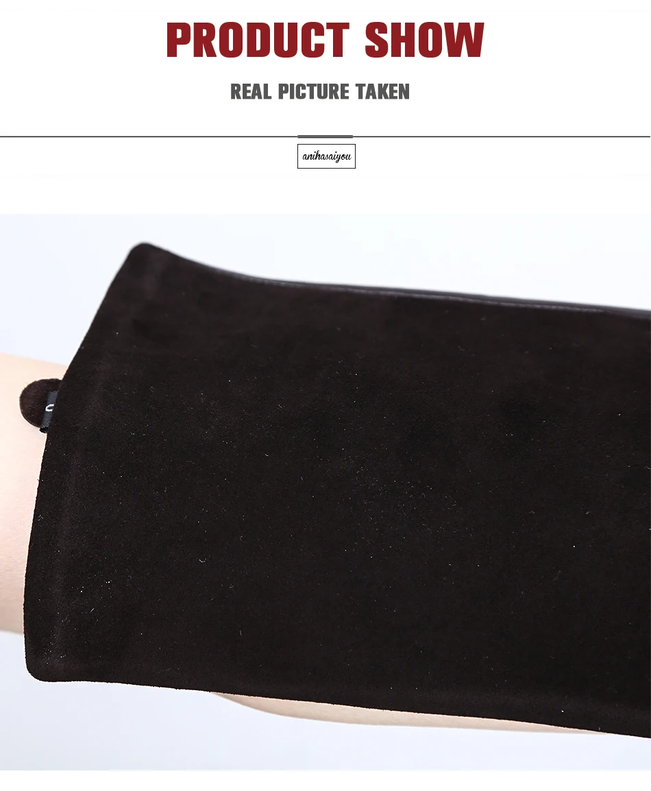 Sheepskin color women's gloves,genuine suede 50% women's leather gloves,Keep warm winter women's long gloves - 2014